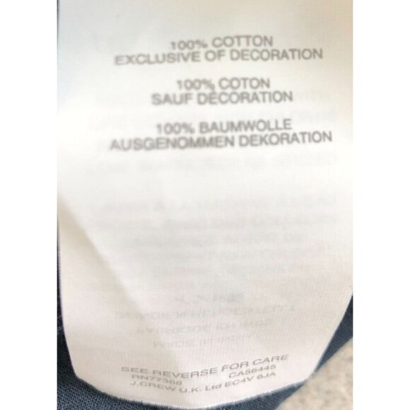 J Crew Floral Embroidered Flutter Sleeve Blouse Women 14T Navy Button Front - Picture 7 of 9